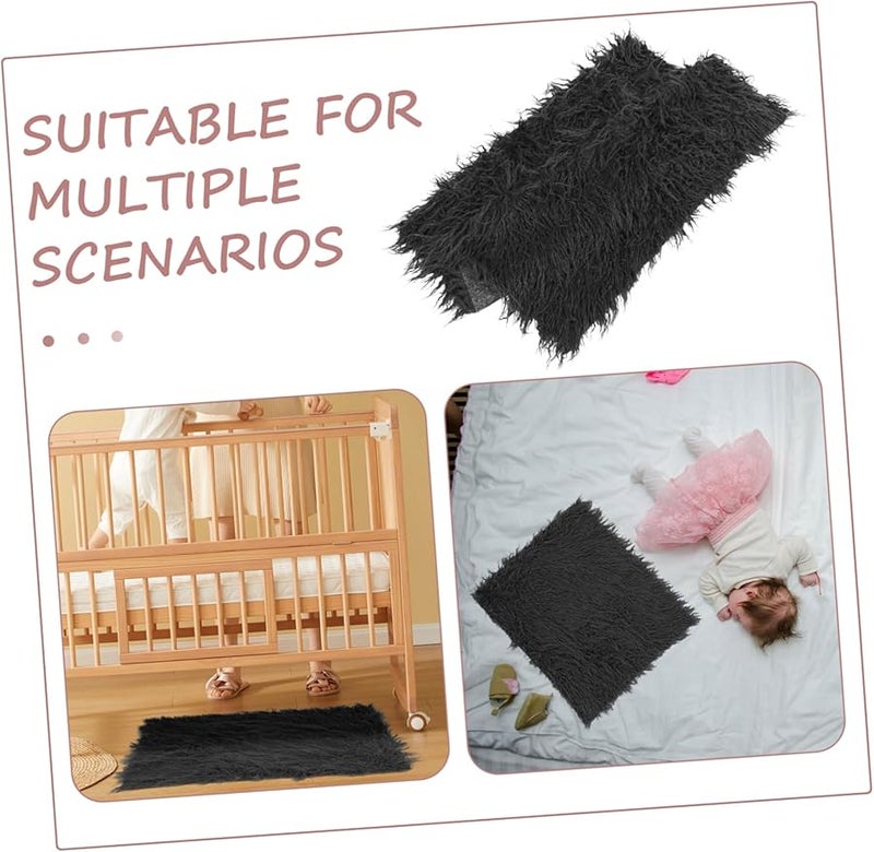 Dark Grey Runner Photo Blanket Prop Soft Comfortable Newborn Photo Mat Stretchy - Image 4